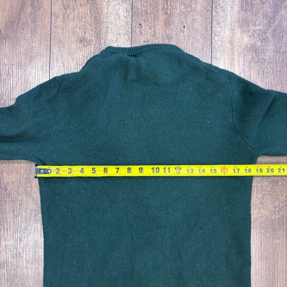 Ted Baker Sweater Mens 3 Green Cable Knit Wool Blend Chunky Cozy Classic - Picture 7 of 8